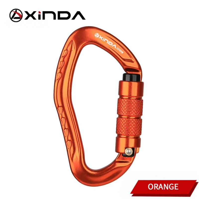 orange Rock Climbing Carabiner 22kN Mountain Carabiner Safety Pear-shape Safety Buckle Hiking Survival Kit Protective Equipment - Цвет: orange