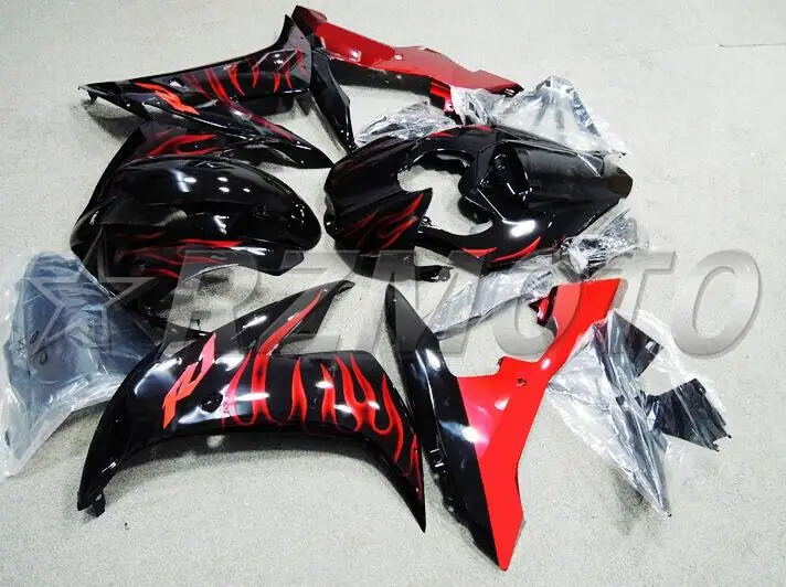 ABS формовочный мотоцикл обтекатели, пригодный для Yamaha YZF-1000-R1 2004 2005 2006 04 05 06 обтекатель кузова набор на заказ красное пламя - Цвет: same photo show