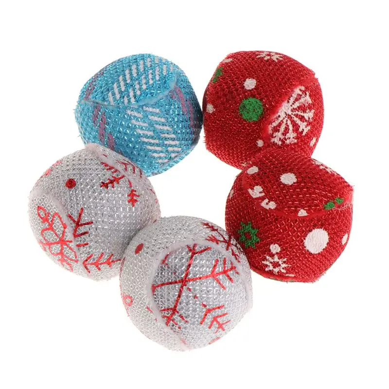 Random delivery 5 шт. игрушки для кошек Рождественский мяч кошачья мяча любимцы котята интерактивный тизер забавные поставки 090C - Цвет: Random delivery