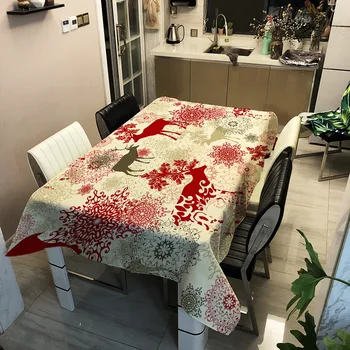 

Christmas Series Polyester Tablecloth Household Polyester Rectangular Table Cloth Waterproof Oil-proof Tea Table Cover Dinning