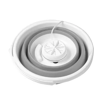 

Mini Ultrasonic Washing Machine Portable Automatic Turbo Electric Roller Rotating Washer Equipment Essential for Home Travel
