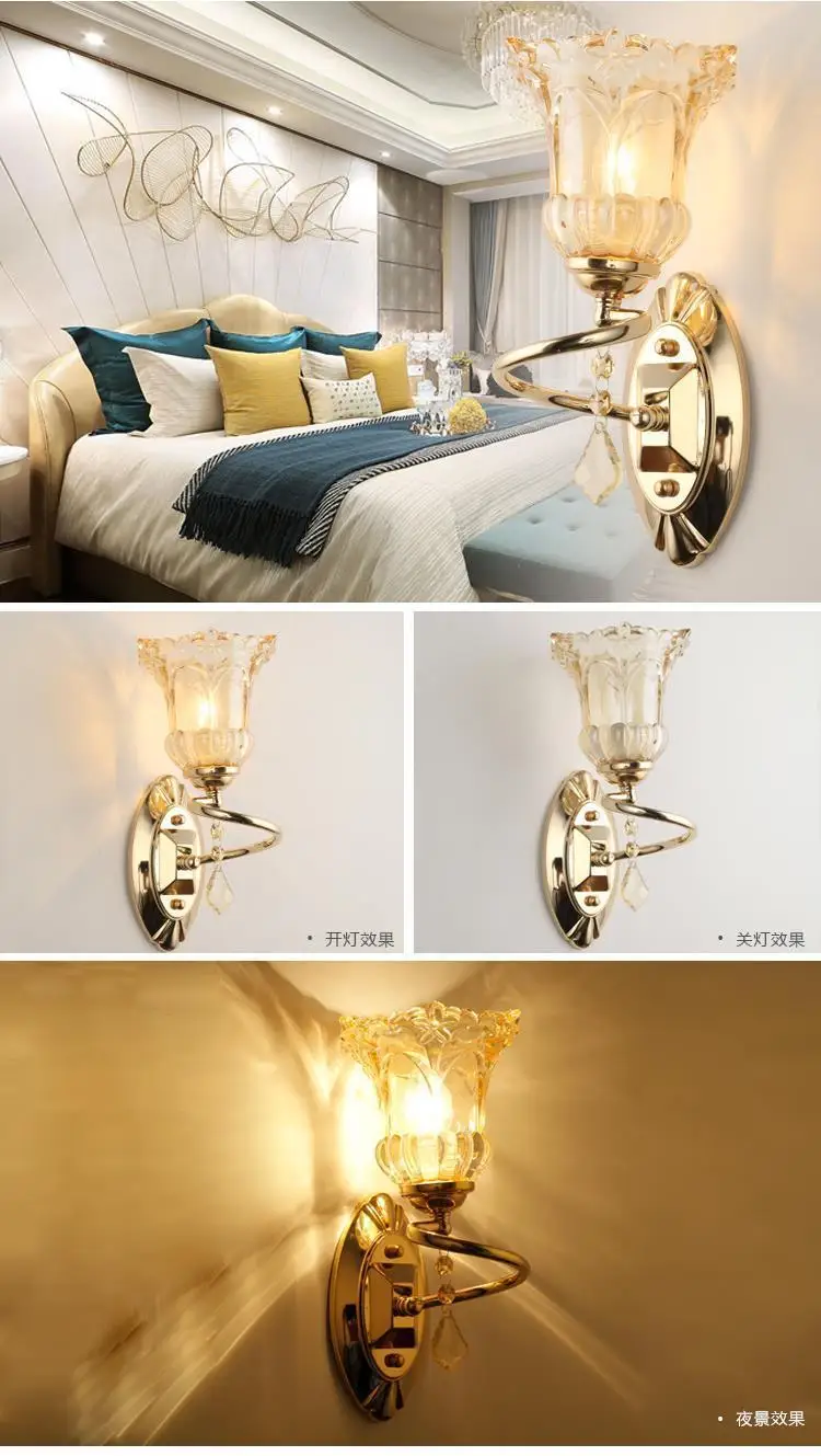 Современный настенный светильник Arandela Para Parede Tete De Lit Interieur с кристаллами Wandlamp, аппликацией для спальни, настенный светильник