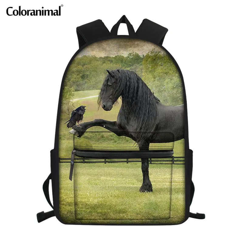 Coloranimal 3D Crazy Horse школьная сумка для детей, для начальной школы, для ноутбука, на плечо, рюкзак для подростков, для мальчиков и девочек, школьные сумки, детский рюкзак - Цвет: HMC1345Z58