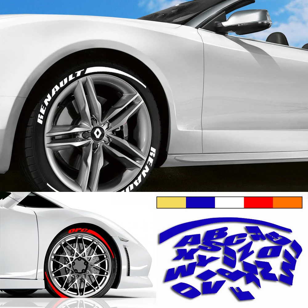 

Car Personality Wheel Tire 3D Sticker Letters Sticker Car Styling for KIA ST TRD FR Ford Opel Mini Lada Opc Nismo TDI Alfa WRC