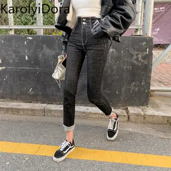 

Fashion 2020 Korean spring new chopsticks legs fashion pressure line design was thin high waist jeans jeans trousers