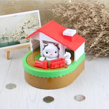 

Cute Mouse And Cat Piggy Bank With Music NEW Electronic Coins Saving Box Desk Toy For Kids Birthday Christmas Gift