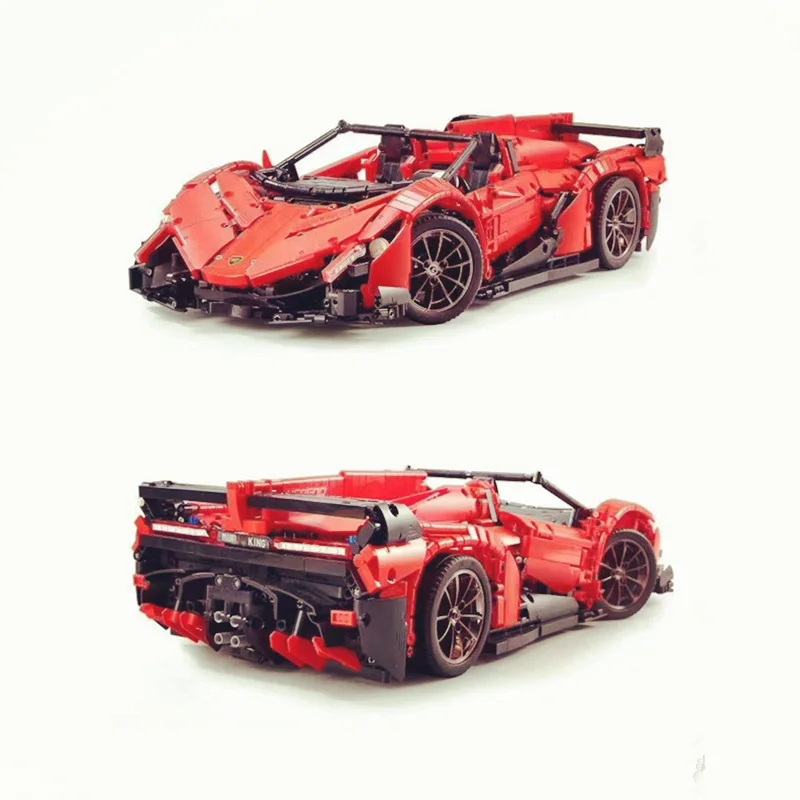 Форма King Technic 13079 App RC автомобиль MOC-10559 Veneno родстер с функцией двигателя строительные блоки кирпичи детские игрушки Rc