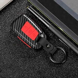 carbon red 1 комплект Автомобильный ключ дистанционное управление крышкой корпуса держатель чехол для ключа для v w Tiguan MK2 Magotan Passat B7 B8 CC для Skoda Superb A7 - Название цвета: carbon red
