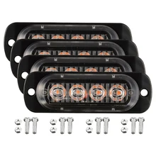 Universal 4 pces amarelo 4 led carro caminhão ônibus reboque lado marcador indicadores de folga luz marcador lateral lâmpada luz