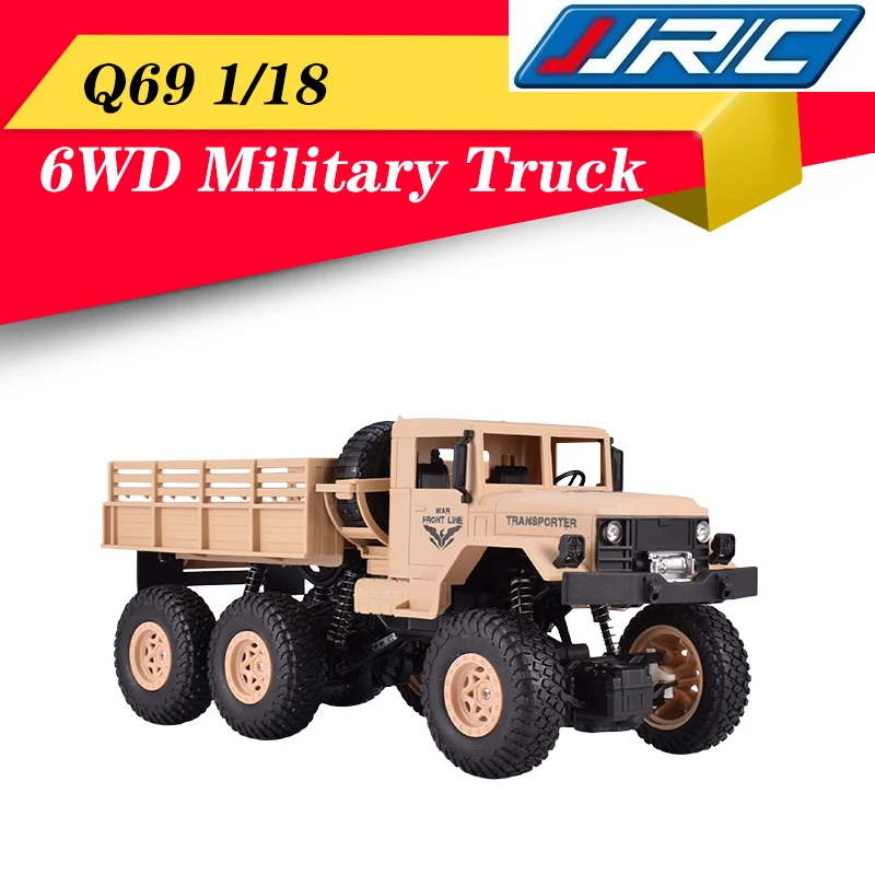 Цвет: желтый JJRC Q69 1/18 2.4G 4CH 6WD 130 Brushed Motor RC Vehicle Off-Road Military Truck Car RTR Model Toys for Boys Green/Yellow - Цвет: Цвет: желтый