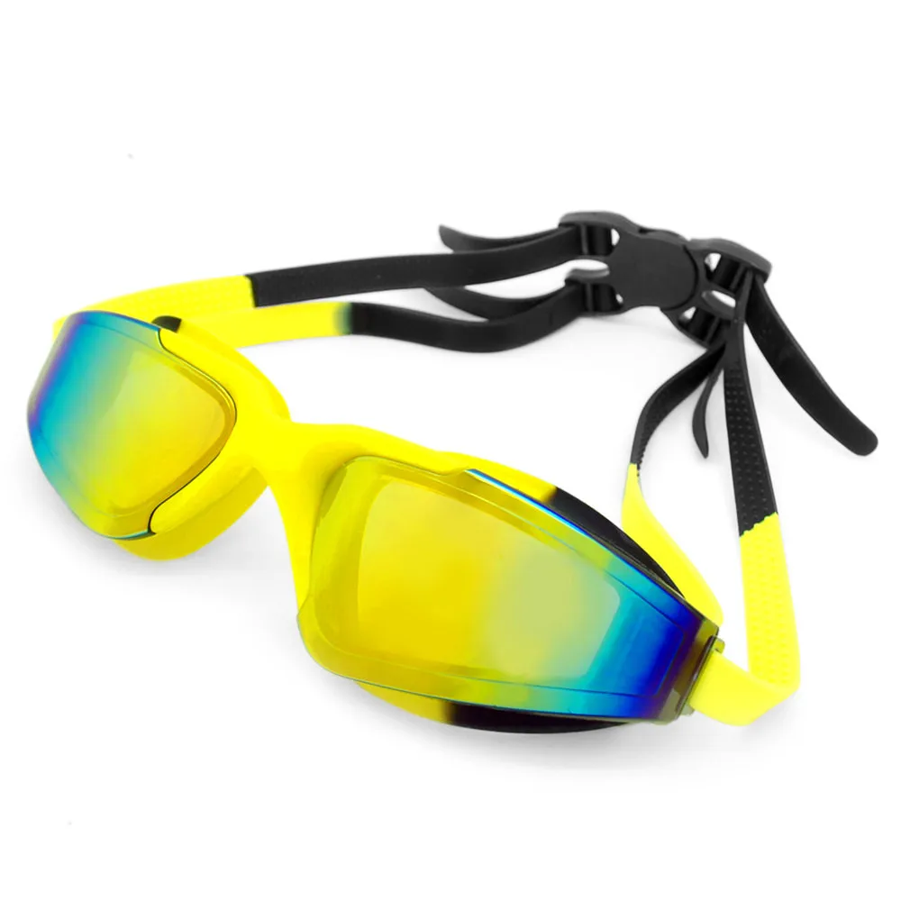 YFXcreate HD водонепроницаемые очки для плавания противотуманные очки и анти-УФ Взрослые плавательные очки в большой оправе 200-1004 - Цвет: style 4 black yellow