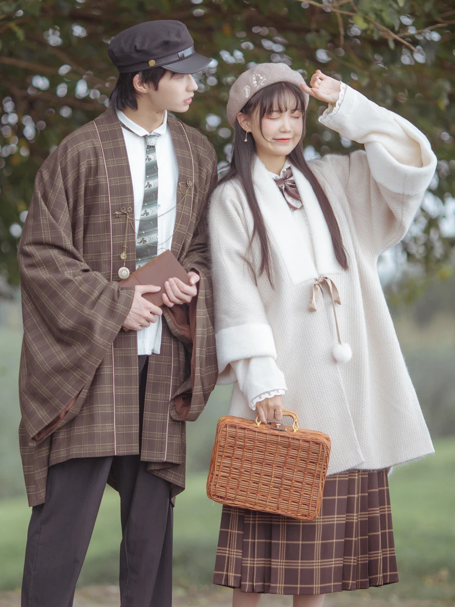 

Ming Han clothing winter collar half-sleeve plus velvet cape horse face skirt narrow sleeves