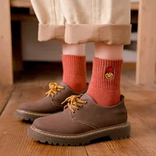 Новинка; зимние женские толстые теплые цветные шерстяные носки; забавные мягкие хлопковые Повседневные носки с вышитыми героями мультфильмов; 5 пар