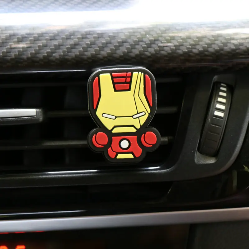 ironman Милый мультфильм мстители Супер Герои автомобиль воздуха на выходе автомобиля освежитель твердые духи аромат клип - Color Name: ironman
