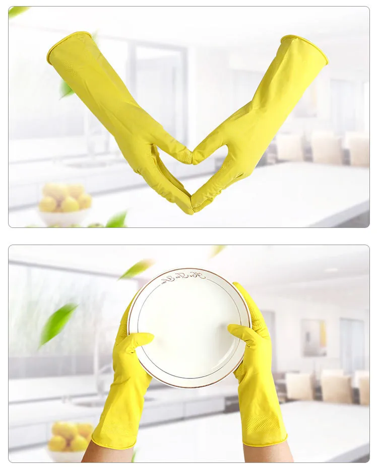Кухонные перчатки для мытья дома, водостойкие резиновые перчатки для ...