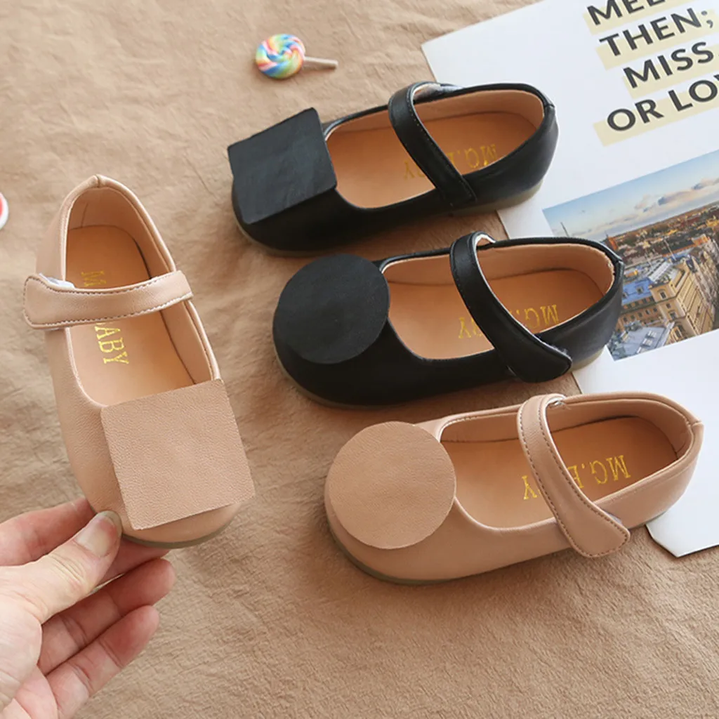 

Toddler Infant Kids Baby Girl shoes Fashion Solid Colors Geometric Princess Ballet Flat Shoes Soft Leather Shoes for Girls