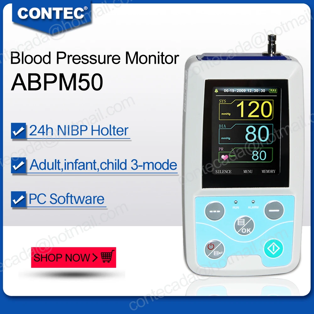 Амбулаторный монитор кровяного давления FDA 24 часа NIBP Holter CONTEC ABPM50 + для взрослых
