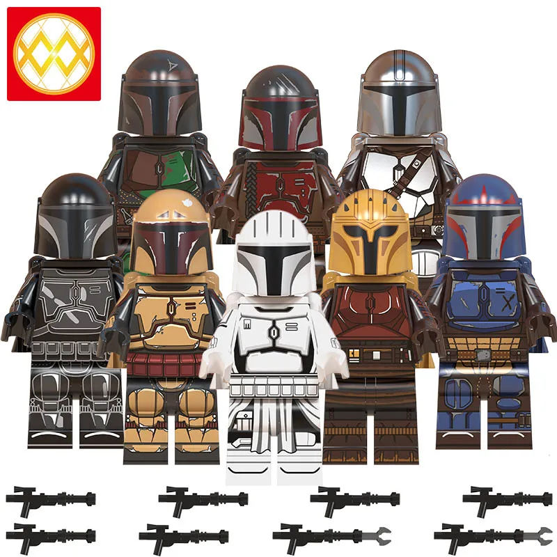 

Freeshipping WM6085 Mandalorian Baby Yoda Building Blocks Rey Dameron Mandalorian Jango Fett Drabatan Figures Gift Toys For Kids