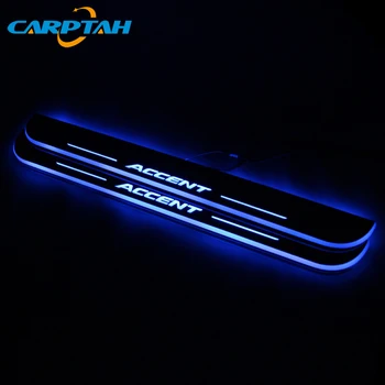 

CARPTAH Trim Pedal Car Exterior Parts LED Door Sill Scuff Plate Pathway Dynamic Streamer light For Hyundai Accent I25 2012 -2018