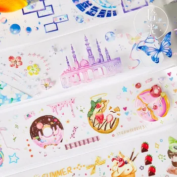 

1Roll Cute Doll Girl Crystal Ink Tape Sweet Cake Pinup Picture DIY Scrapbook Journal Material Sticker