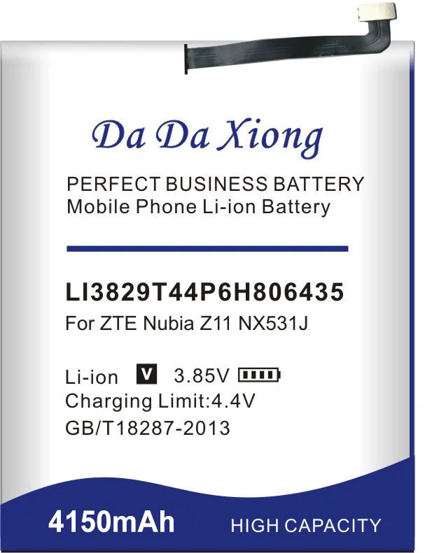 0 цикла 4150 мА/ч, Батарея для zte Nubia Z11 Li3829T44P6h806435 NX531J высокое качество мобильного телефона запасной аккумулятор