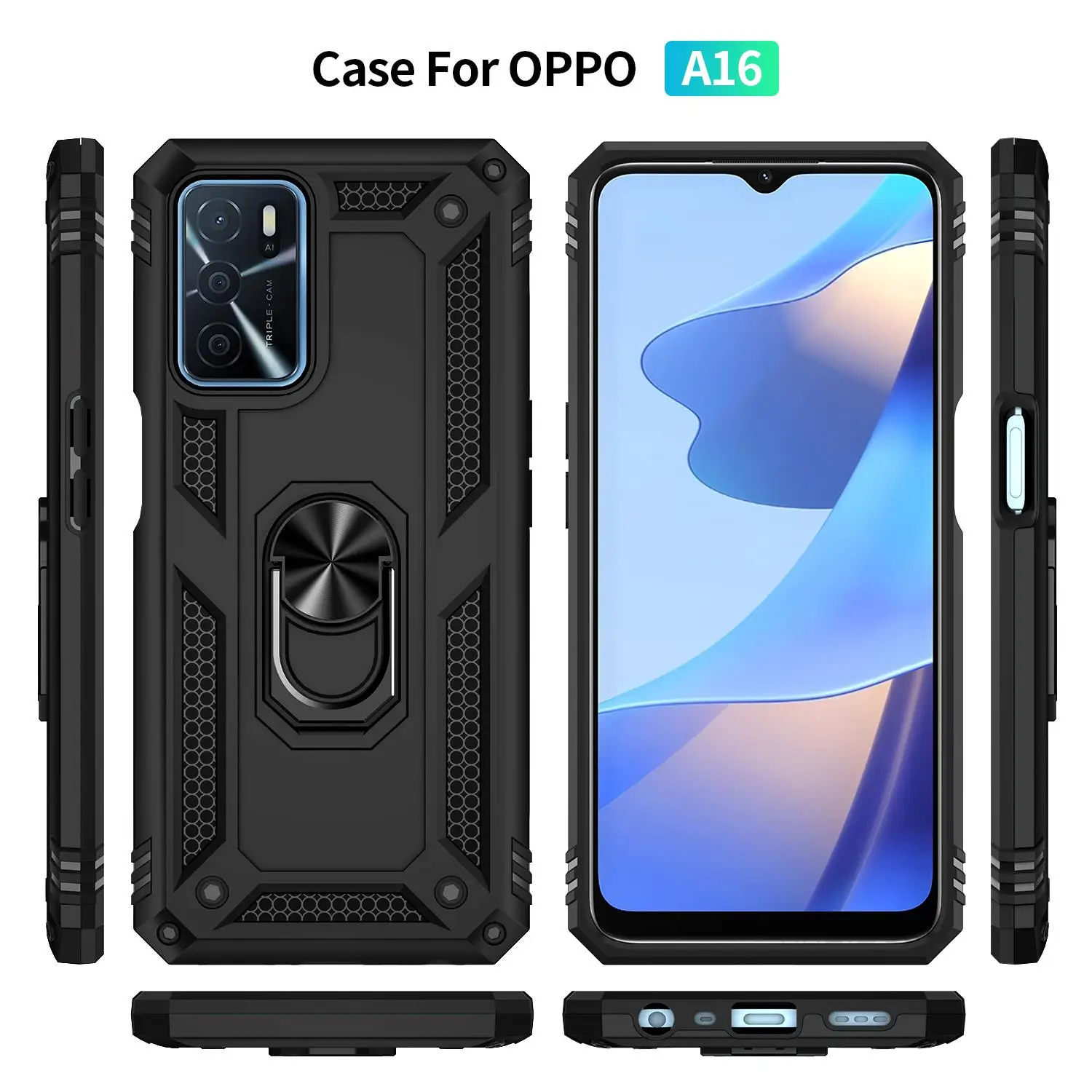 Custodia per OPPO A16 A15S A15 A53S A53 A54 A74 A94 A93 A9 2020 Reno 4 Lite Realme C21 resistente agli urti di grado militare _voghion.com