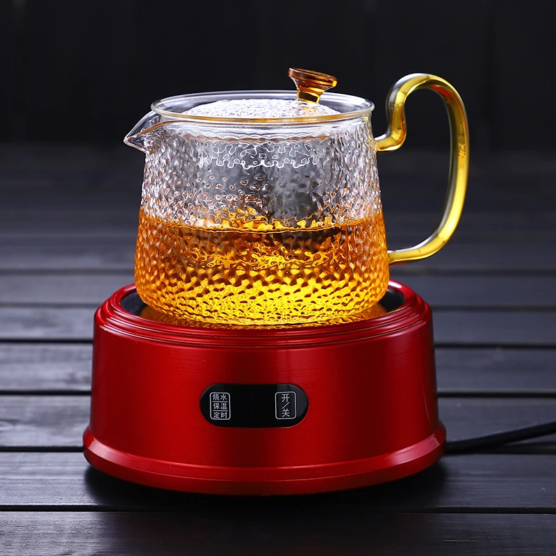 550ml Hammer stripe pot Glass cup teapot single pot Kungfu bubble teapot tea high temperature filter flower teapot tea set
