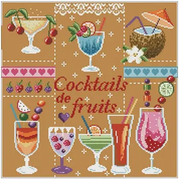 

Fruit cocktail patterns Counted Cross Stitch 11CT 14CT DIY Chinese Cross Stitch Kit Embroidery Needlework Sets