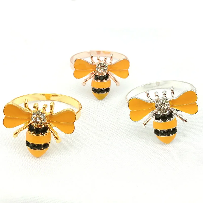 

12 / PCS new hotel small bee napkin buckle napkin ring napkin ring cloth ring wholesale