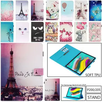 

Case For Samsung Galaxy tab A 8.0 2019 with S Pen 8.0 SM-P200 P200 P205 P207 Cover Funda Tablet Fashion Painted Bear Stand Shell