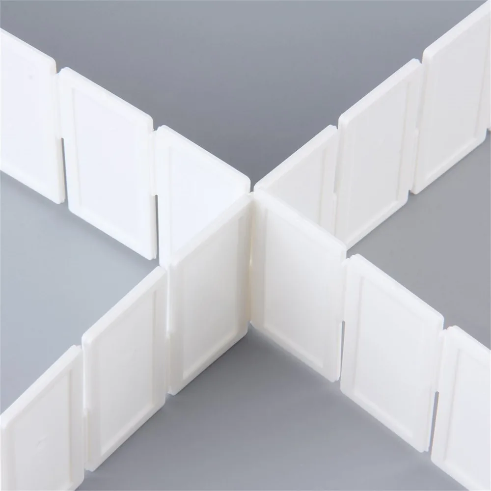 6Pcs DIY Grid Drawer Divider Household Necessities Storage Organizer Plastic Divider for Desk Drawer Closet Space-saving Tools
