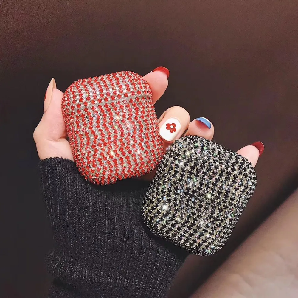 Shiny Diamond Case For Airpods 2 1 Cover Wireless Bluetooth Earphone Luxury Bling Girly Case For Airpods 1 2 Fundas Charging Box (3)