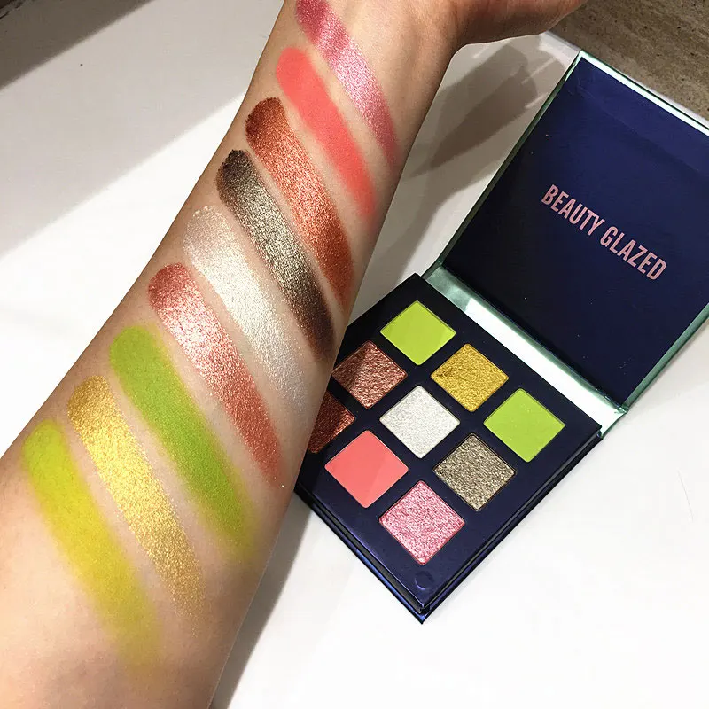 Beauty Glazed 9 Color Makeup Eyeshadow Pallete Brushes Shimmer Pigmented Eye Shadow Palette Make Up Maquillage |