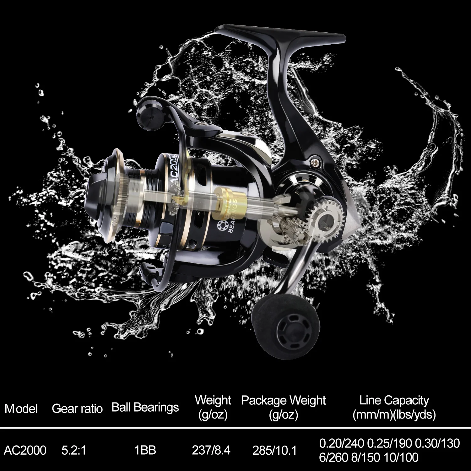 Sougayilang 2000/3000 Model Spinning Fishing Reel 5.2:1 Gear Ratio EVA  Handle Fishing Reel for Freshwater Fishing Reels