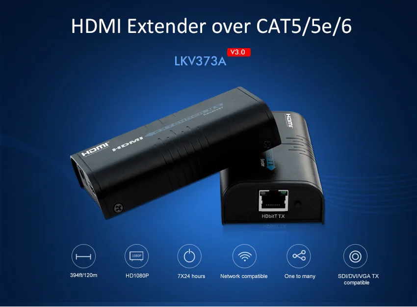 V 3,0 LKV373A HDMI удлинитель сплиттер по cat5e/6 кабель до 120 м TCP/IP 3D и 1080P