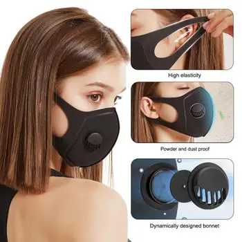 

3D face sheild Маскa Full Face Mask Double Layer With Filter Valve Masks Windproof Breathable Reusable Motorcycle Masks