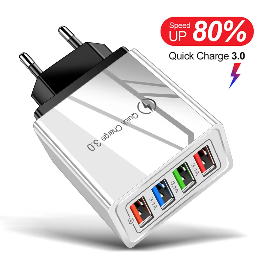 

EU/US Plug USB Charger Quick Charge 3.0 For Phone Adapter for Huawei Mate 30 Tablet Portable Wall Mobile Charger Fast Charger