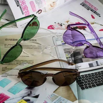 

Transparent Sun glasses Women 2019 New Sunglasses Cute Candy Color Summer Oval Sunglasses Flat Sunglasses Luxury Brand Designer