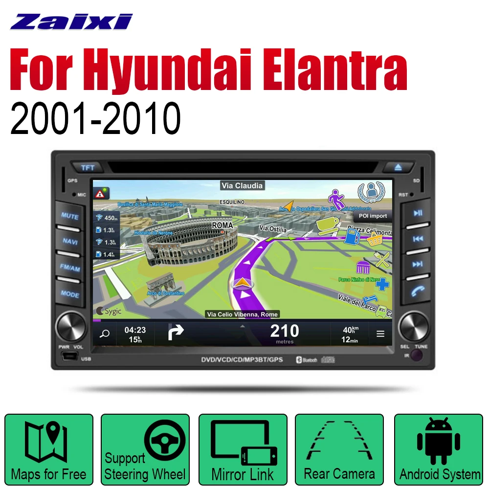 ZaiXi автомобильный dvd-плеер gps навигация для hyundai Elantra Lavita 2001~ 2010 автомобильное мультимедиа андроид экран системы радио стерео