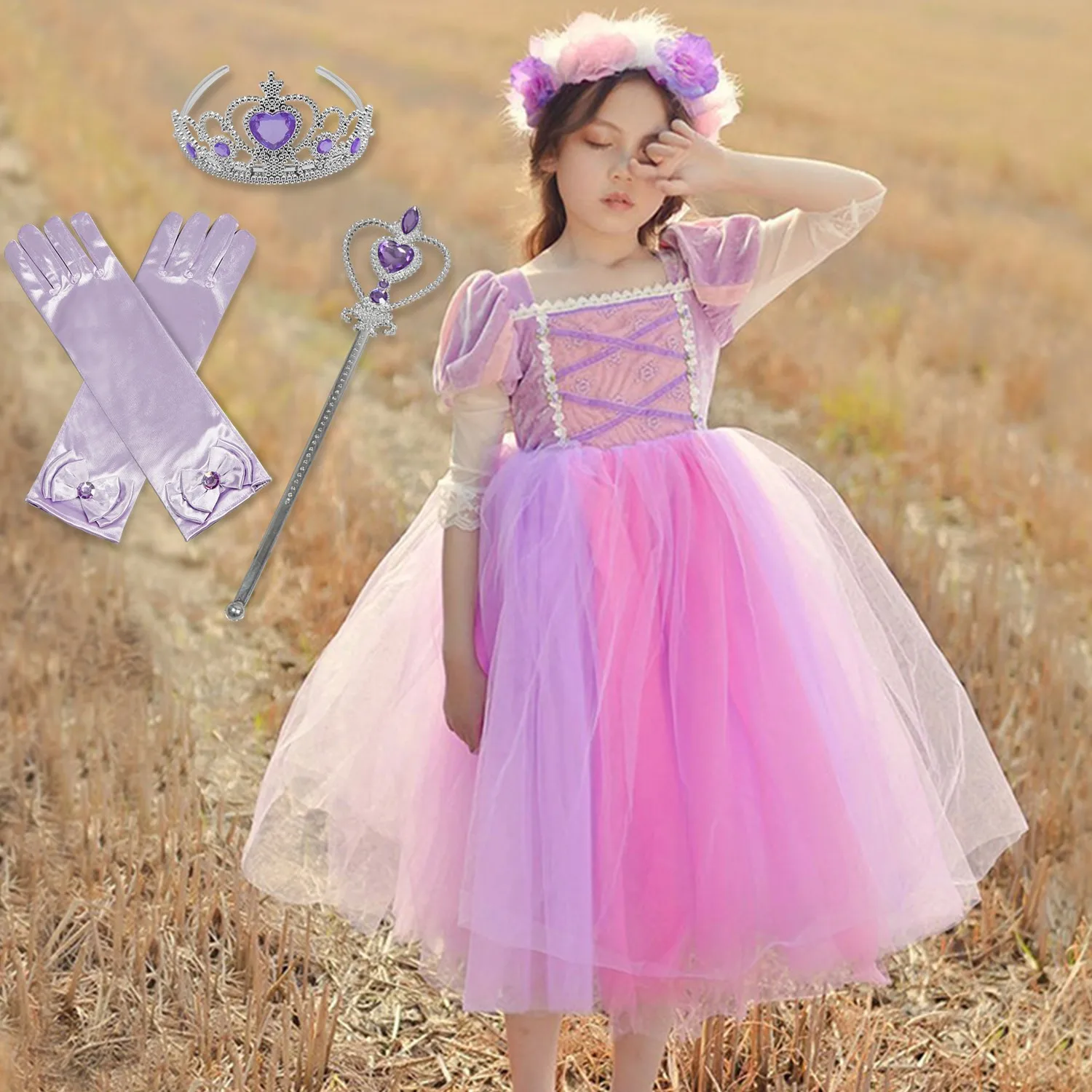 Girls party princess dress fancy dress costume dress children's wear