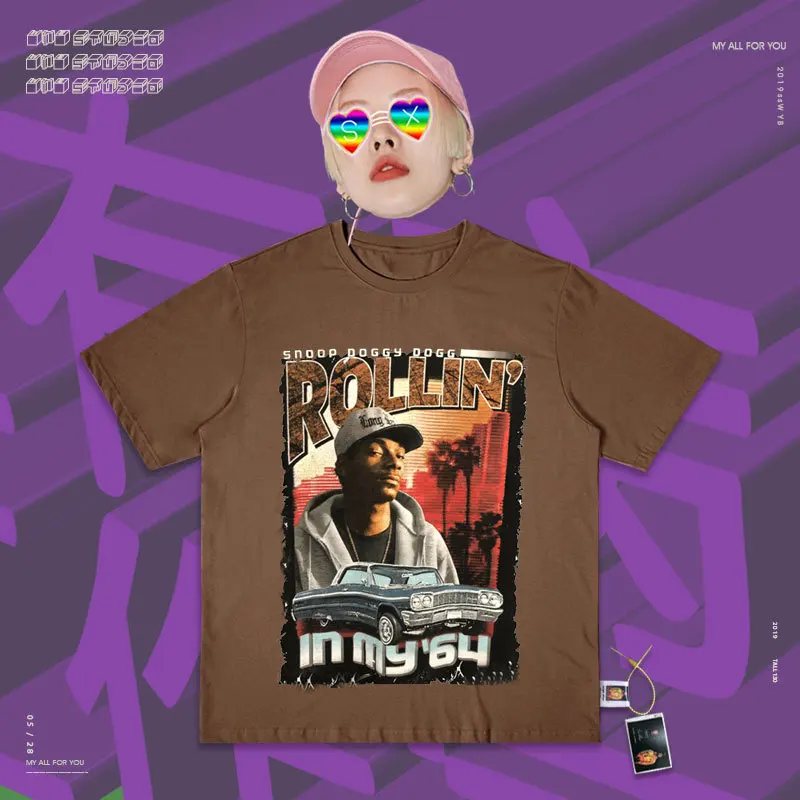 Рэп хип-хоп рэп певец Snoop Dogg Shi Nu Than Gogo Do Old Lover Like Poster Футболка мужская - Цвет: Coffee