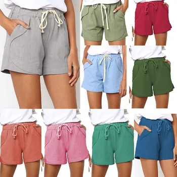 

2020 New Hot Summer Casual Elastic Shorts Women Plus Size 5XL High Waist Shorts Fashion Harem Streetwear Women's Shorts
