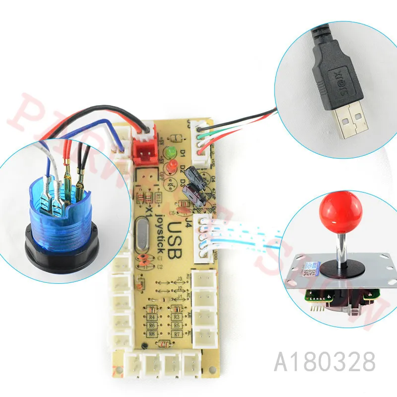 Аркада DIY светодиодный набор с нулевой задержкой USB энкодер для ПК аркадные игры 4/8 позиционный джойстик+ 20 шт. аркада со светодиодной подсветкой кнопки