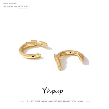 Yhpup серьги-гвоздики личности крошечные серьги из цинкового сплава, цинковый сплав, Золотое очарование украшения для вечеринок, украшения для Для женщин вечерние ювелирные изделия orecchini