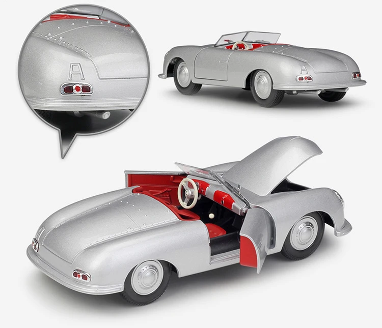 WELLY литье под давлением 1:24 модель автомобиля Классический трансформер 1948 Porsche 356 металлический спортивный автомобиль игрушечный автомобиль из сплава для детей Коллекция подарков