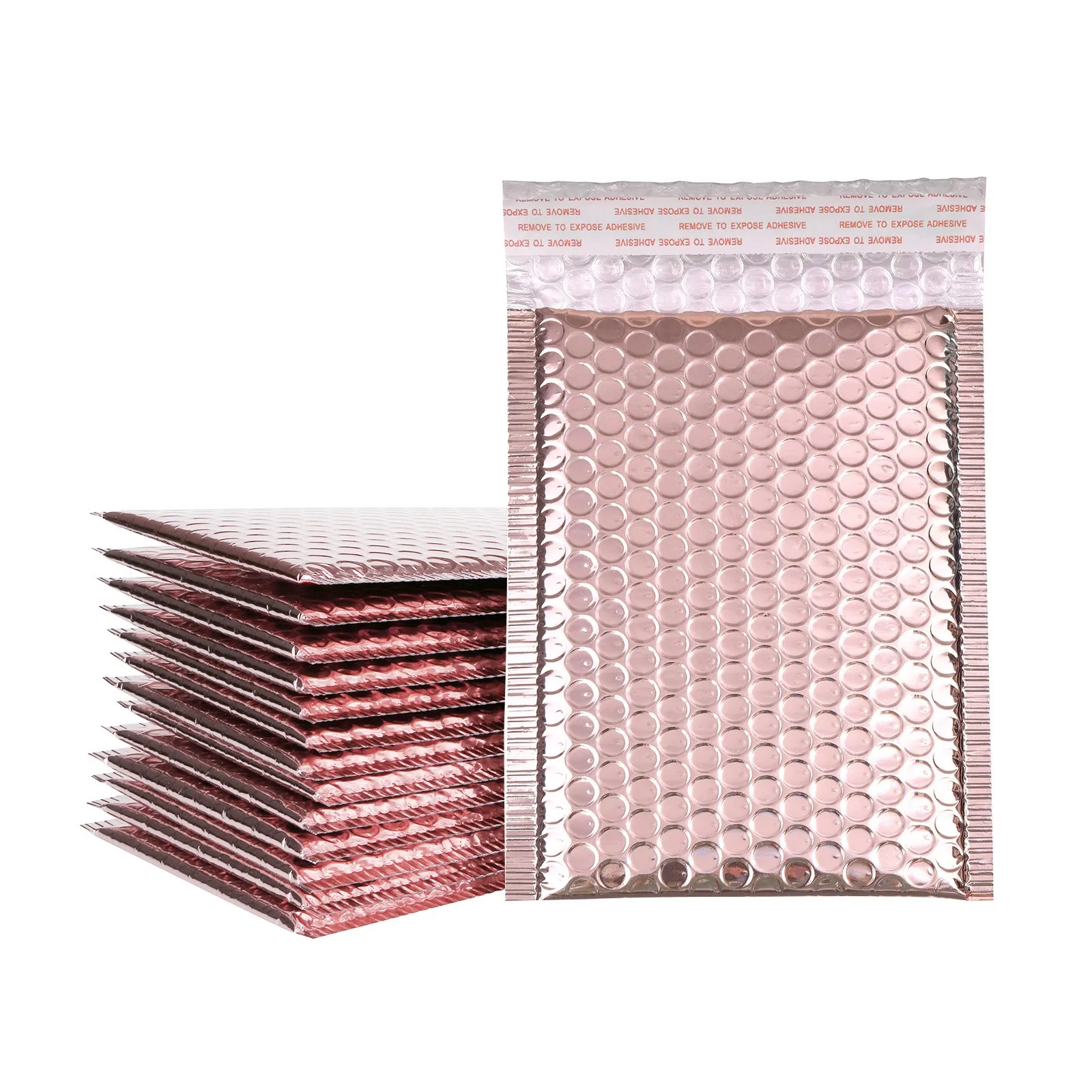 50PCS Rose Gold Color Bubble Mailers Padded Envelopes Lined Poly Mailer 