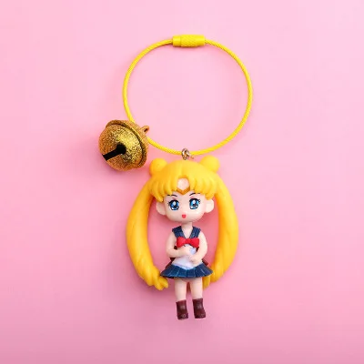 BR-2 Мода ручной работы мультфильм Хацунэ Мику Сейлор Мун брелок кожаный шнур брелок с колокольчиком для сумки амулет подвесной брелок подарок - Цвет: BR-2