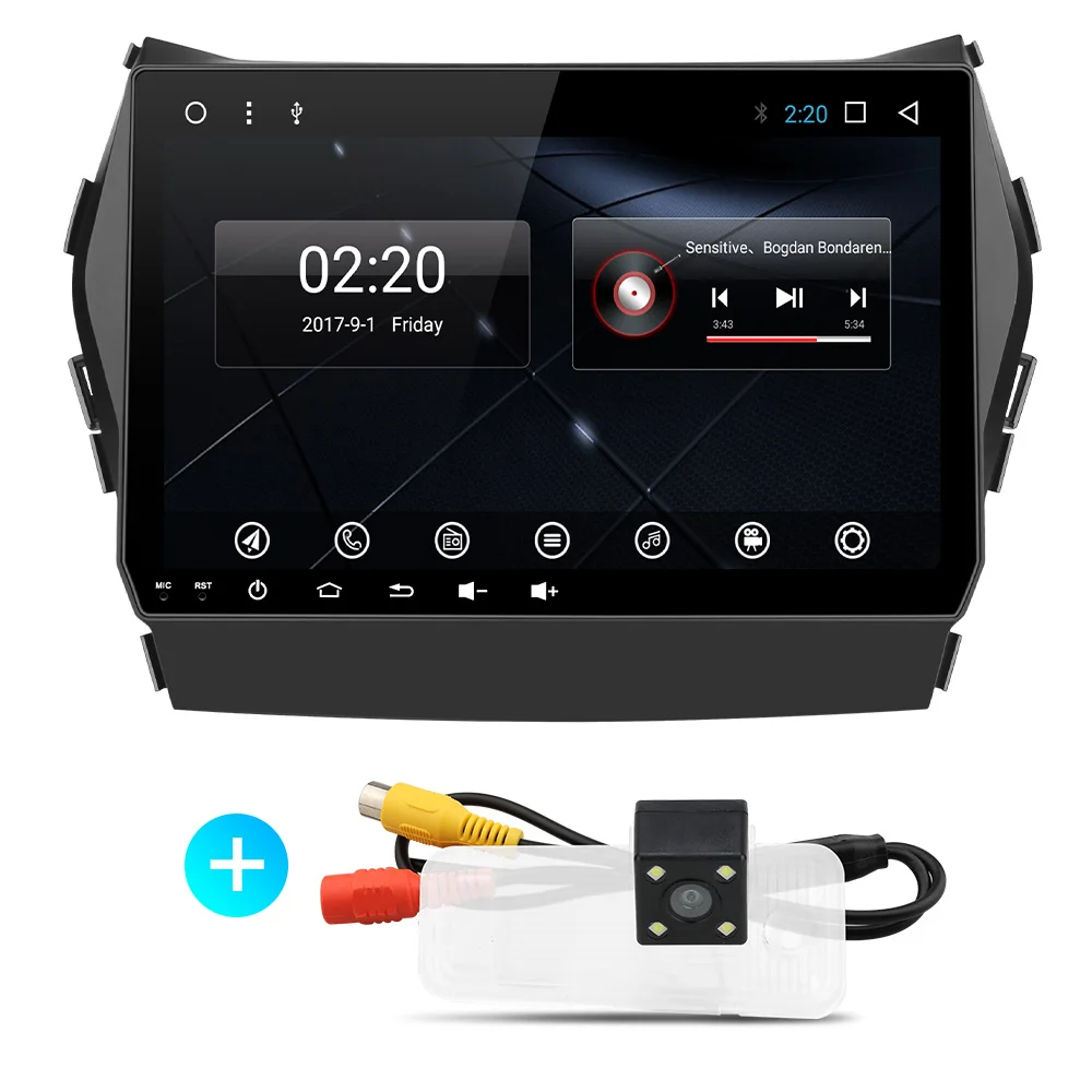 Android 9,0 PX30 автомобильный dvd gps Видео Радио плеер 1 din для hyundai IX45 Santa fe 2013 автомобильный навигатор - Цвет: with camera