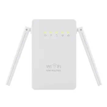 

Portable Size Wireless Router Super Fast 300Mbps Data Rate Dual Network Interface WiFi Repeater WIFI Router White