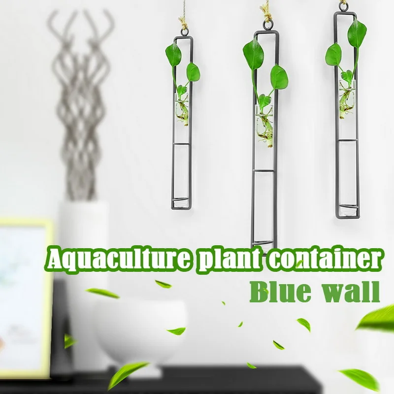 Подвесная настенная ваза для цветов железная стеклянная гидропоника горшок